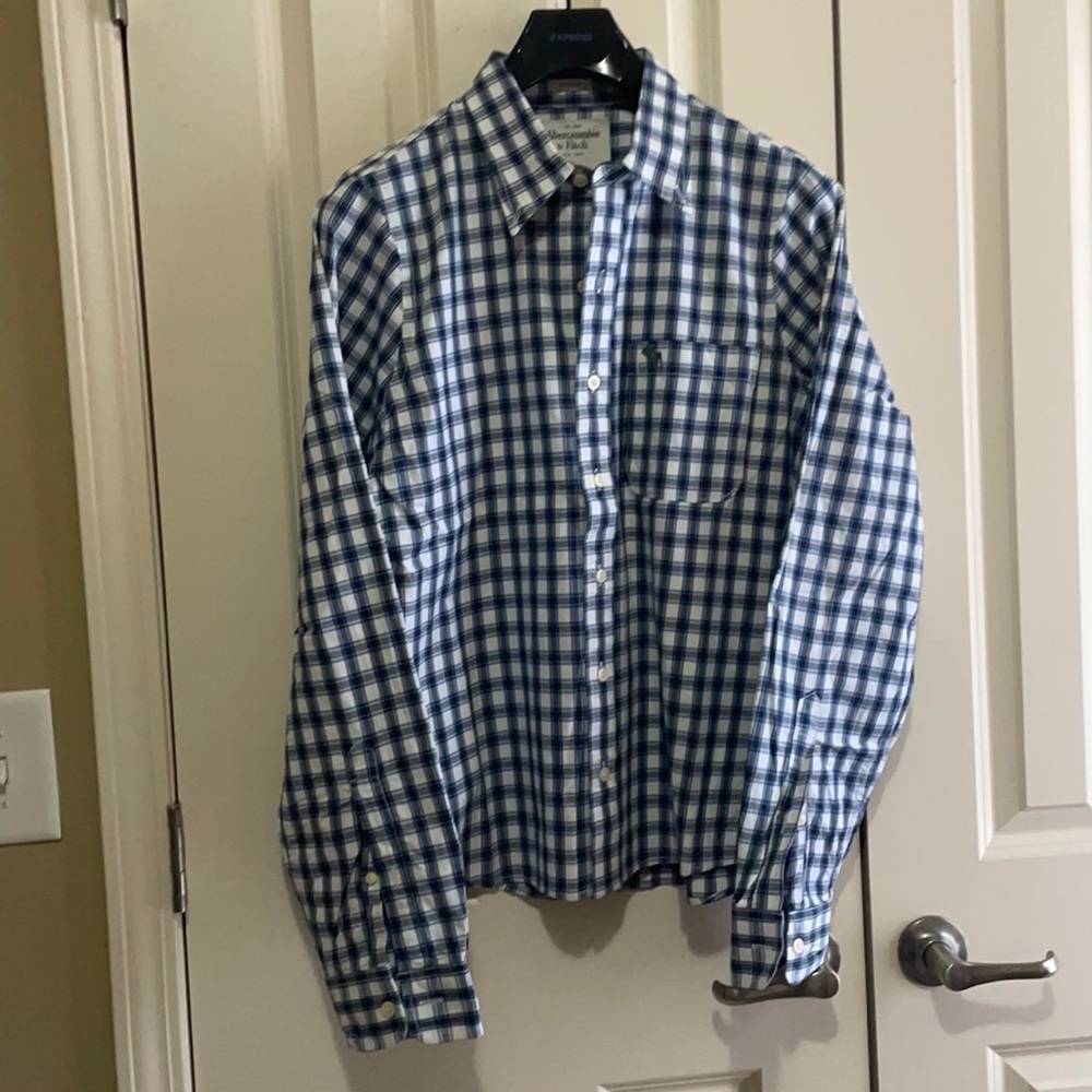 ABERCROMBIE & FITCH Men’s Shirt with Blue Check